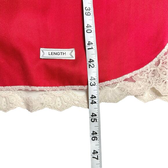 Givenchy Intimates | Women | Vtg 80s Red Satin Lace Slip Dress Robe Set | Small - Picture 7 of 16